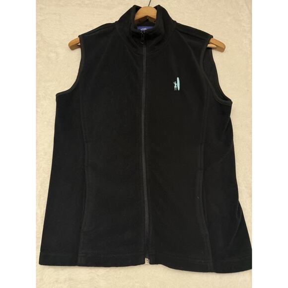 Johnnie O Womens Black Fleece Full Zip Golf Vest Size Small - Picture 6 of 10